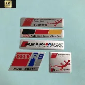 1適用於奧迪金屬車身銘牌貼紙汽車後標誌徽章後備箱防刮貼花奧迪 Quattro Sline Allroad A3 A4 A