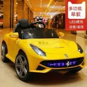可坐人兒童電動車嬰兒電動車法拉利兒童電動車四耣可坐遙控汽車1-3嵗4-5男女寶寶玩 具車童車