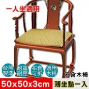 【凱蕾絲帝】台灣製造-木椅通用高支撐記憶聚合3cm薄坐墊(50x50)一人坐(2款可選)