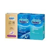 【Durex 杜蕾斯】超薄勁潤裝5入+活力裝12入+激情裝12入保險套(共29入-避孕套/衛生套/極致輕薄系列)