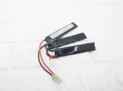2館 11.1V 鋰電池 三片式 ( 鋰鐵充電電池EBB AEG 電動槍AR步槍M4後托BB槍BB彈玩具槍T91長槍