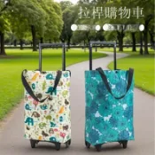 【可伸縮摺疊便攜手拉買菜車】折疊拖輪包 手提帶輪買菜袋 多功能環保買菜包 折疊購物車 買菜推車 手拉車 拖輪袋 購物袋 