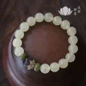 協貿國際日用品生活10館 原創手工飾品 天然玉髓瑪瑙水晶手鏈 菩提根蓮花雕刻手串佛珠念珠
