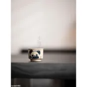✨臺灣出貨✨圭隱堂釉下彩手繪熊貓功夫茶杯草木灰陶瓷家用品茗杯主人杯聞香杯