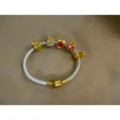 點睛品 Charme 黃金手鍊 周生生 黃金串珠（二手近全新）不含手繩