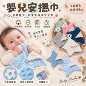 Baby Studio✨ T03-009嬰兒安撫巾可啃咬不掉毛手偶可入口玩偶安撫3D絨寶寶睡覺