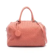 【DOKODEMO】[二手] Bottega BOTTEGA VENETA手提包，Intrecciato 編織，兩用，珊瑚橙色，羊皮（綿羊皮），Intrecciato 波士頓包，女士。