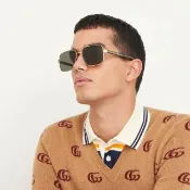 【GUCCI 古馳】飛行員款抗UV太陽眼鏡(GG0528S、GG0529S 男款任選／父親節禮物)