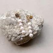 雪境-Pearl 珍珠人魚淚鋼針抗敏耳環/ 可改夾