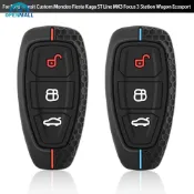 【現貨】矽膠 3 按鈕鑰匙套鑰匙保護福特全順定制蒙迪歐 Fiesta Kuga ST Line MK3 Foc