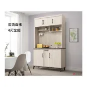 (店+)全台傢俱 GC-23 炭燒白橡(木板/岩板) 4尺 / 5尺餐櫃(全組) 木心板 台灣出貨