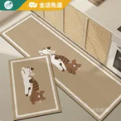 客製地墊 | 升級白底 日式慵懶貓廚房地墊 矽藻土軟地墊 吸水地墊 環保無味 防滑地墊 廚房地墊防水防油 腳踏墊 珪藻土