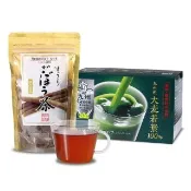 【盛花園】日本原裝大麥若葉青汁20入+秋田白神牛蒡茶15入養生組(大麥青汁3g/入、牛蒡茶1.5g/入)