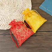(店+)龍紋飾品收納袋 小布袋錦囊袋 復古中國風刺繡珠寶首飾抽繩束口袋