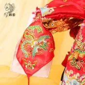 【可開發票 批發可議價】【臺北現貨】中國風媽祖神像聖母娘娘古風刺繡手帕bjd娃娃三分手帕繡鳳小方巾