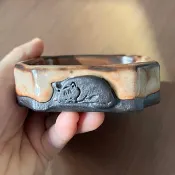 Q睡貓貓 / 志野釉 / 八邊形飾品碟 / 陶