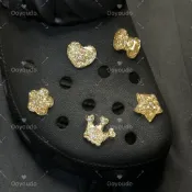 Golden Sparkling Star Love DIY c z 独家设计鈕扣時尚鞋配件