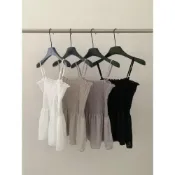 (店+)【TINY GIRLS 太妮絲】現貨 韓系 抓皺 細肩帶背心 顯瘦 收腰上衣 小可愛 背心 百搭短版上衣 層次 雪紡背心 韓國夏季必備