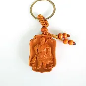 [美藝藝品]立關公 關聖帝君(出入平安) 桃木鑰匙圈立體汽車鑰匙圈 鑰匙扣 包包吊飾