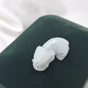 溫潤老種料 藍水飄花 老鼠 吊墜 | 天然緬甸玉A貨翡翠