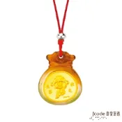 J code 真愛密碼金飾 大甲媽 袋來金榜好運文昌 黃金琉璃墜子-隨行杯禮盒款