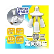 (店+)【亮度激增】E27萬向一轉三燈頭(全電壓/1變3燈座/可調角度)LED燈泡轉接頭/分接燈座/亮度翻倍/免運