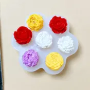  ⚡ 臺南出貨 ⚡7孔花款玫瑰花牡丹花矽膠模具烘焙DIY蛋糕巧克力石膏滴膠蠟燭模具