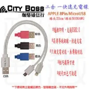 CITY BOSS  Apple iPad mini4 WIFI 128GB  原廠 快充線  二合一 短線 26AWG 
