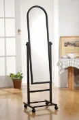 馥葉入主生活有限公司 時尚黑鐵管附輪穿衣鏡 立鏡 全身鏡【型號KC093】