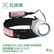 哈家人油shop 汎球牌 150M 3D02 充電式近照頭燈 登山露營專用 遠照 頭燈 打獵 抓蝦 修車 專用 一年保固 哈家人