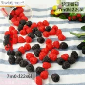 優選仿真樹莓桑葚假樹莓枝桑葚果仿真模型蔬菜擺件菡菡仿真水果覆盆子仿真水果 假水果 人造塑膠水果 仿真點心10