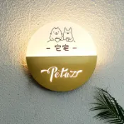 協貿國際日用品生活7館 鐵藝圓形發光燈箱LED廣告牌掛墻式戶外歐式懸掛門頭招牌定做