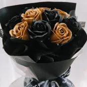 黑玫瑰花束/香皂花花束/生日花束/情人節花束/告白花束/永生花束