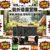 ⛺摺叠式戶外露營雙車⛺快遞手推車載物載人擺攤臺灣出貨戶外快遞小推車購物大號手推車兒童露營車摺疊拖車摺疊大號野餐車