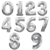 【現貨】阿拉伯數字派對布置造型16吋鋁箔氣球銀色(無充氣) 生日派對 節日慶典 會場布置 店面布置 派對布置