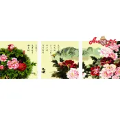 ArtLife 藝術生活 93084富貴牡丹_50x50cmx3幅含框  已投保商品責任險 DIY 數字油畫 現貨