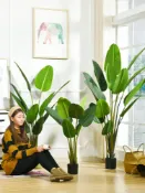 協貿國際日用品生活3館 仿真旅人蕉植物落地天堂鳥室內ins風裝飾假盆栽北歐綠植大型擺件
