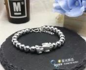 【星光飾品】《現貨》正生銀飾 貔貅光珠手鍊 990足銀 香港代購