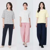  無印良品 MUJI 女有機棉橫紋圓領短袖T恤 原價590元