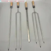 不銹鋼烤肉叉加粗羊腿不銹鋼燒烤簽子巴西烤肉劍烤雞叉燒鴨叉子 5/29