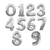 【現貨】16吋 銀色數字鋁箔氣球0--9 兒童生日派對用品/聚會裝飾佈置鋁箔/結婚喜慶用