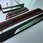全球選品1館 生活百貨 適用於16-20款 本田CIVIC 10代新思域 LED帶燈門檻條車門迎賓踏板