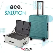 ACE BAGS & LUGGAGE 22吋 Saluton 前開式可擴充橫紋可煞車登機箱行李箱(多色可選05361)
