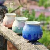 全球選品1館 生活百貨 自然流釉陶瓷咖啡杯手沖品鑑杯感官咖啡聞香杯套裝流釉藝術