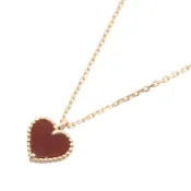 【DOKODEMO】【二手】梵克雅寶 (Van Cleef & Arpels) Sweet Alhambra 心形項鍊 VCARN59N00，頸圍 38/39.5 厘米，K18PG（玫瑰金），Sweet Alhambra 心形紅玉髓項鍊