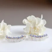 14KGF tanzanite × rainbow moon stone classical ear climber