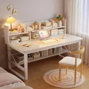 (店+)【MUSHE木舎】桌子/長桌/工作桌/辦公桌/電腦桌/書桌/ 電腦桌臥室家用辦公桌女生出租屋工作臺寫字桌書桌書架一體桌子