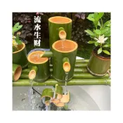 (店+)竹子流水器石槽盆循環流水養魚水池加溼過濾器風水輪造景招財擺件