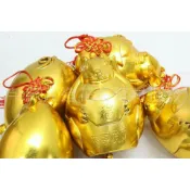 【芊綠人造花藝資材批發】台製 MIT 單個 鍍金 招財咬錢鼠 新春 過年 新年 春節 銀柳 發財樹 金錢樹 吊飾
