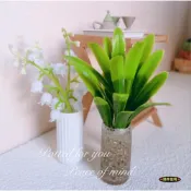 (店+)迷你仿真 鈴蘭花 盆栽 花蘭 綠植 盆景 花盆 擺設 K154 娃娃屋 袖珍 食玩 微景 微景觀模型